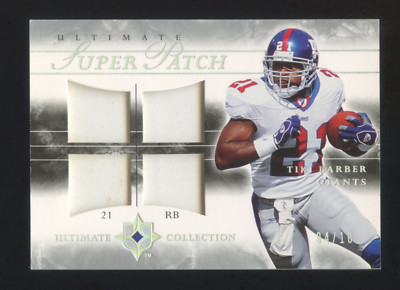 2006 ULTIMATE COLLECTION TIKI BARBER GAME USED SUPER PATCH QUAD #ED 04/10  RARE