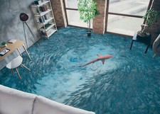 3D Seefisch 933 Fußboden Wandbild Unentschied BildTapete Familie DE Zoe