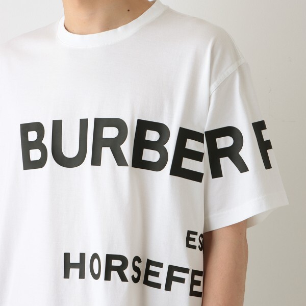 Burberry Men's White Horseferry Print Short Sleeve T-Shirt