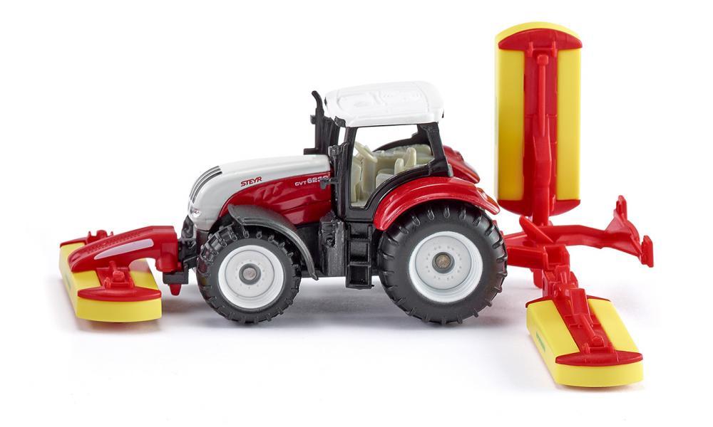 SIKU 1672 Steyr CVT 6230 with Pöttinger Mower Combination Diecast