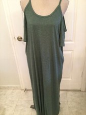 Grecerelle Maxi Army Green Cold Shoulders Dress Size 2X (NWT)