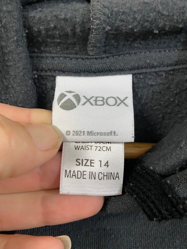 Xbox Youth Size 14 Unisex Grey Hooded Jumper - 2021 Microsoft - Game On - VGC - Picture 3 of 5