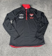 Essendon Bombers Training Shirt Mens Small Black AFL On Field 1/4 Zip Jacket ISC
