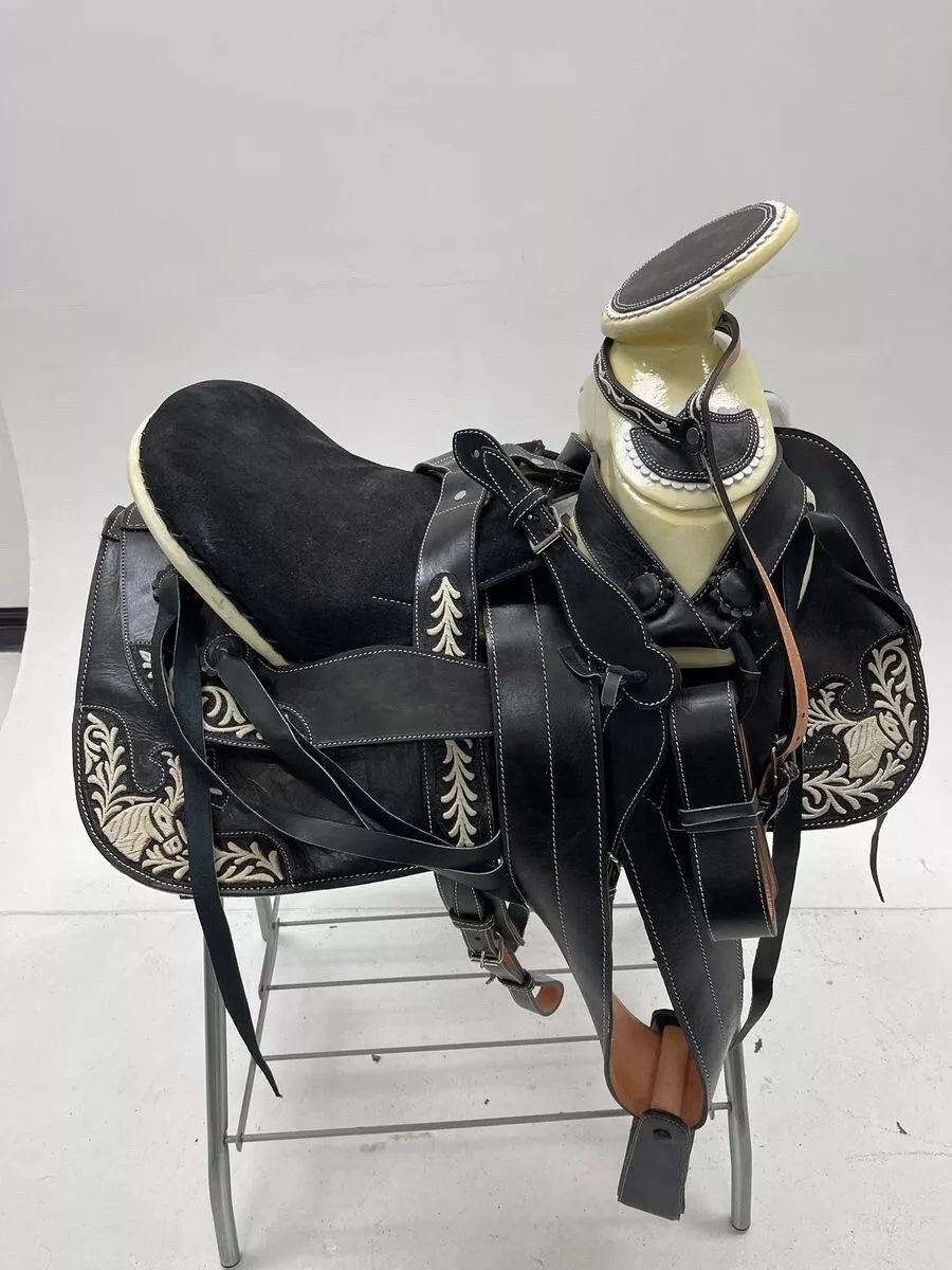 KingSaddle Mexican Leather Horse Saddle Silla De Montar Estilo Charro Piteada