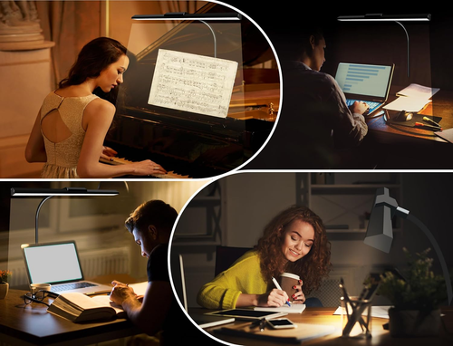 Desk Lamp for Home Office Eye-Caring Architect Desk Lamp with Clamp 3 Colors Dim - Picture 6 of 7
