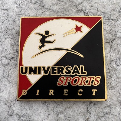 Vintage Universal Sports Direct Lapel Pin Hat Tie Tack Enamel Red White Black