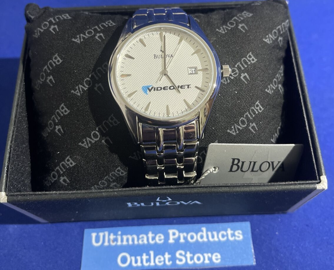Bulova White Dial Stainless Steel Men's Watch 96B119 Videojet Branded