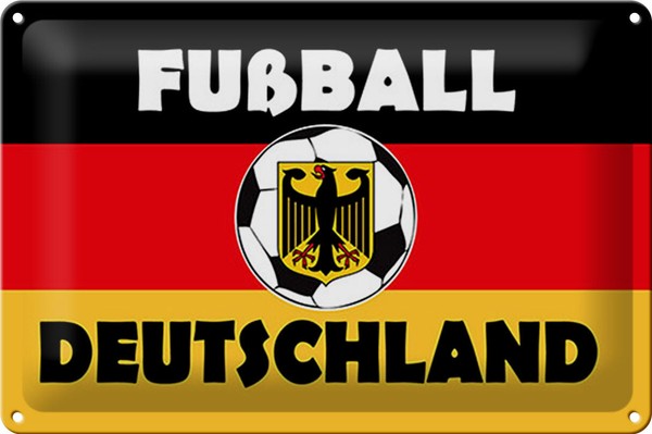 Blechschild Spruch 30X20 Cm FußBall Deutschland Metall Deko Schild Tin Sign-image