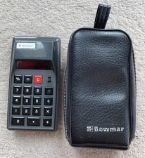 Vintage Bowmar Calculator 90506 With Zipper Case Untested No Power Supply