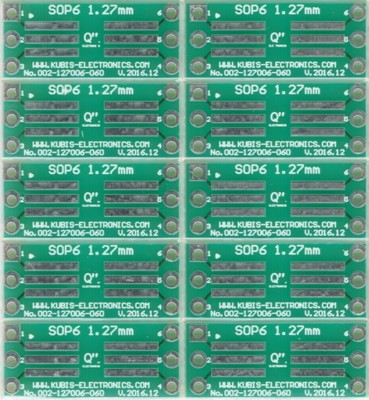 SO6, SOP6, SOIC6, SDIP6 1.27mm(0.05'') to DIP 0.6'' - 10 PCS. [US]