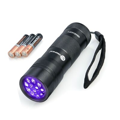 TaoTronics Black Light, 12 LEDs 395nm UV Blacklight Flashlights Detector for Pet