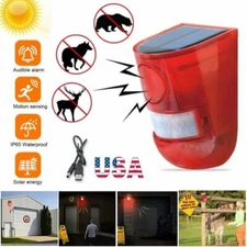 Solar Alarm Light LED Solar Strobe Light Wireless Motion Sensor Detector Outdoor