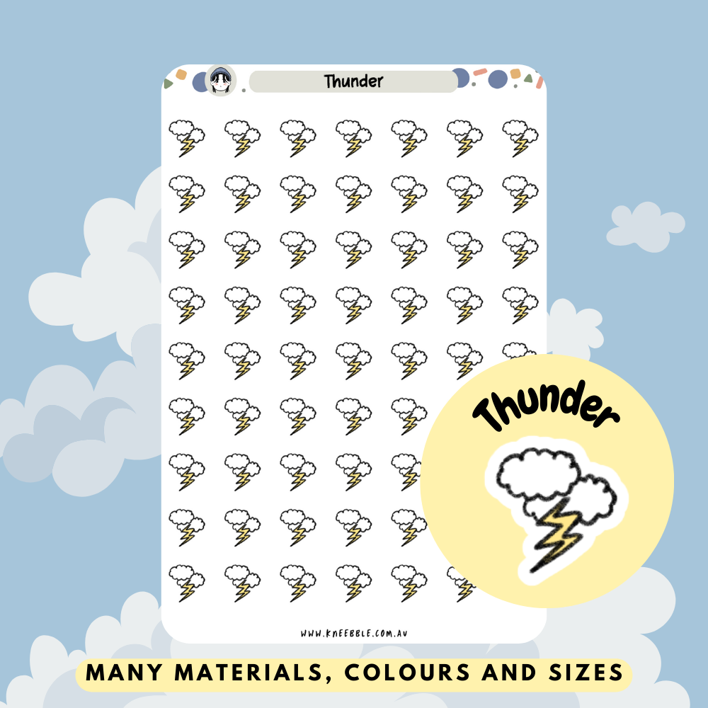 Thunder Lightning Strike Bolt Planner Stickers