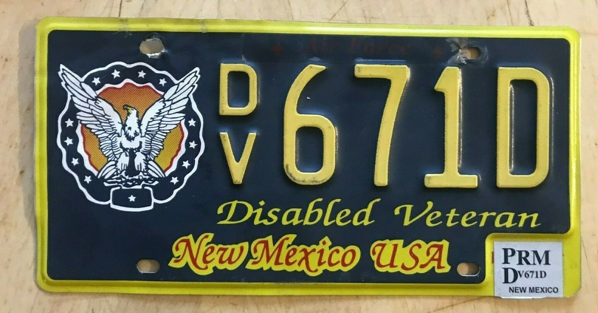 NEW MEXICO DISABLED MILITARY VETERAN LICENSE PLATE 
