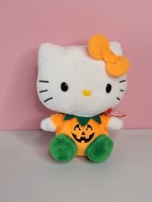 TY Hello Kitty 6” Pumpkin Plush Stuffed Animal Halloween with Ty Tag