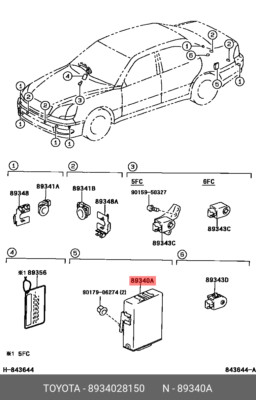 Genuine OE computer assy, clearance warning, 8934028150 for TOYOTA 89340-28150