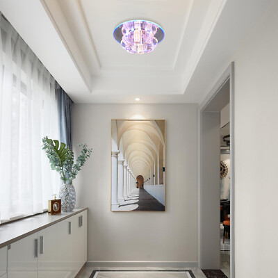 Modern Crystal LED Ceiling Lamp Flush Mount Chandelier Living Room Light Fixture