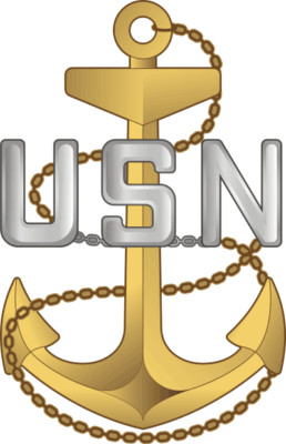 Navy Chief Anchor Decal - E-7 CPO Fouled Anchor USN 8'' Decal
