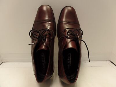 JOHNSTON & MURPHY MENS LEATHER BURGUNDY OXFORDS SIZE 11 MADE IN INDIA Johnston and Murphy Mens Size 11 N Burgundy Leather Cap Toe  main image 2