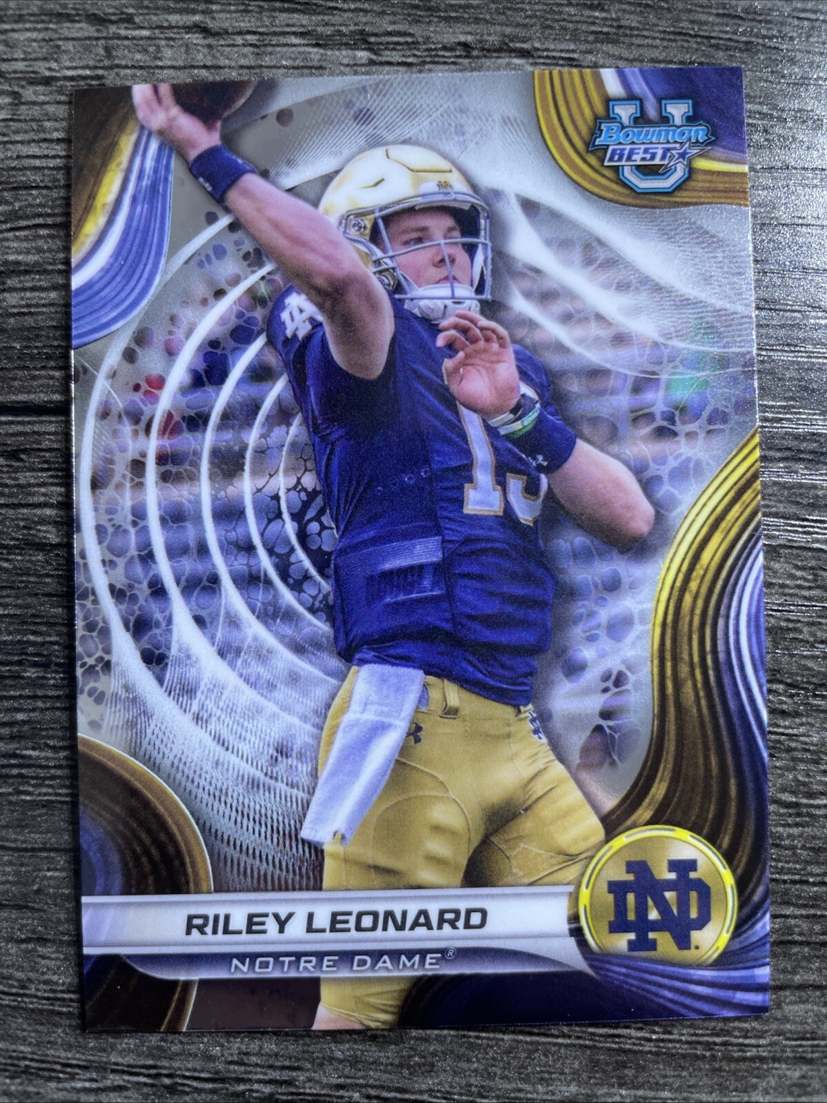 RILEY LEONARD 2024 Bowman University Best Football #29 Notre Dame Fighting Irish