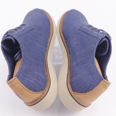 TOMS Mens Ivan Oxford Sneakers Size 7 Blue Canvas Gum Sole 