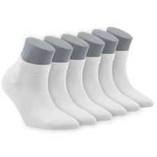 Women’s Bamboo White Ankle Socks 6-Pack - 580