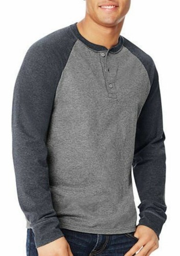 Long Sleeve Colorblock Raglan Henley 