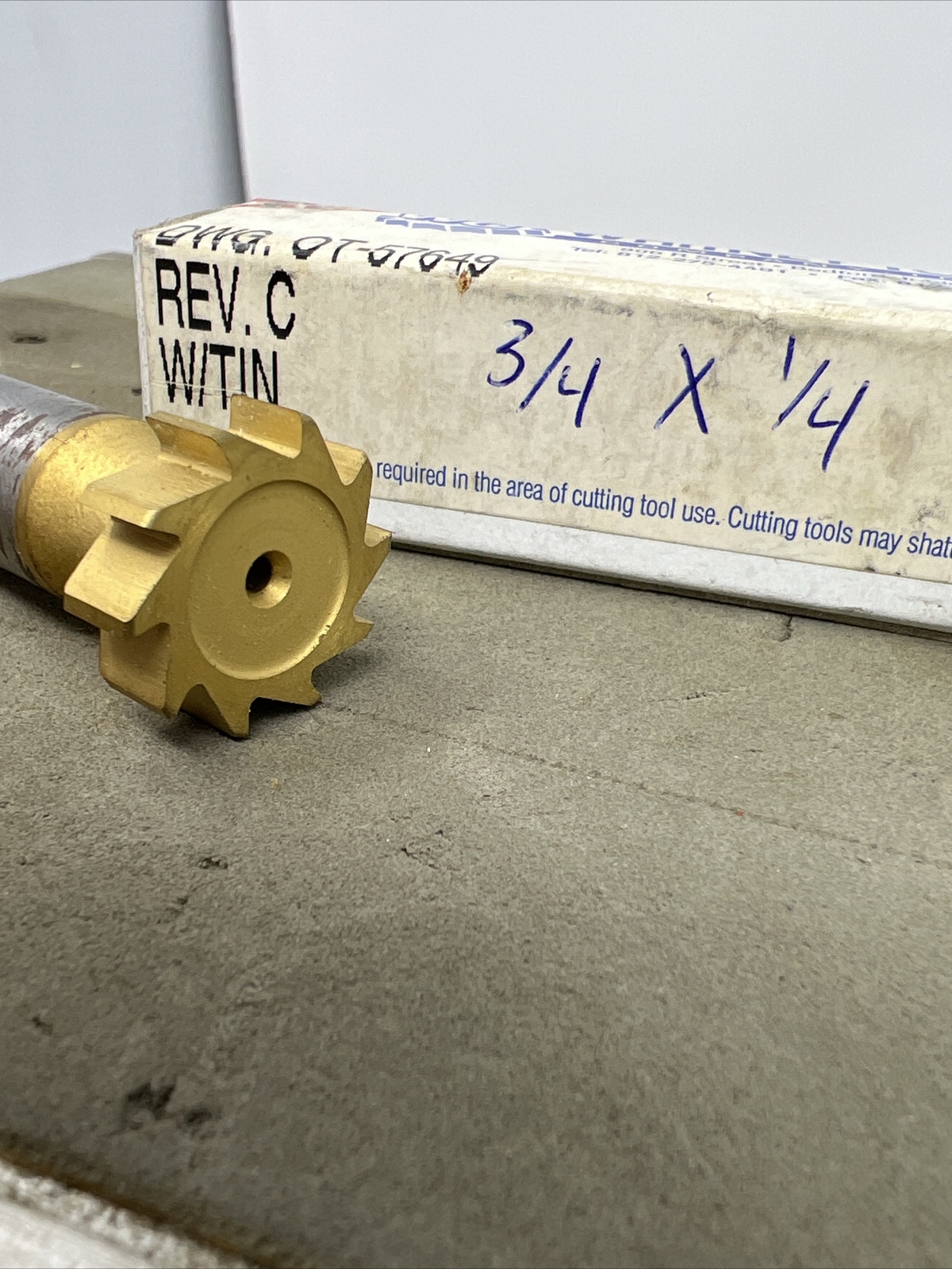 NEW Whitney woodruff keyseat cutter 3/4 X 1/4” Tin coated 10 tooth