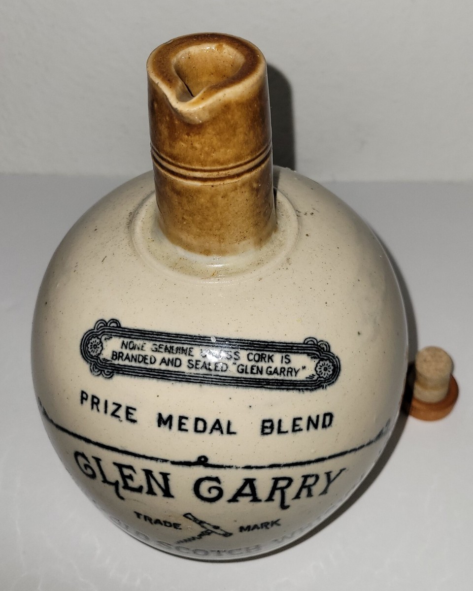 Vintage Stoneware Crock Glen Garry Scotch Whisky Bottle 8