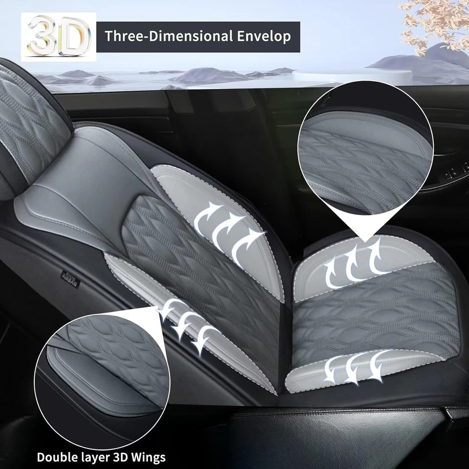 5 fundas de asiento delanteras y traseras de cuero sintético para coche Kia Sportage 2009-2012 Foto 2 de 4