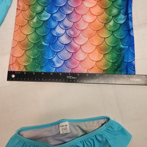 2PC Rashguard Agua Girls Bathing Suit Long Sleeve XXL Pictures Have Measurement - Picture 4 of 7