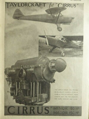 7/1942 PUB BLACKBURN AIRCRAFT CIRRUS ENGINE TAYLORCRAFT AIRCRAFT ORIGINAL ANZEIGE