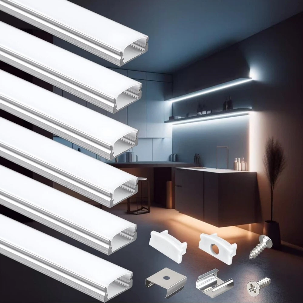 12x 0.9M Aluminium Bar Alloy Channel Led Strip Light Diffuser