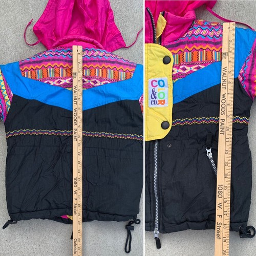 vintage Color & Co snow ski winter jacket color block geometric kids size 5 - Picture 11 of 12