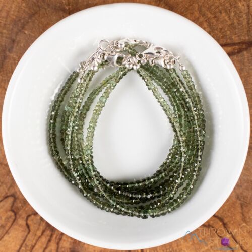 MOLDAVITE Bracelet, Faceted Rondelle Beads - Authentic Moldavite Jewelry, E1974 - 第 1/10 張圖片