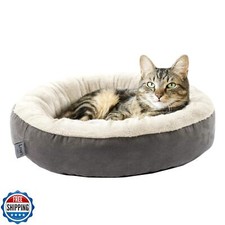 Love's cabin Round Donut Cat and Dog Cushion Bed, 20in Bed for Cats or Small
