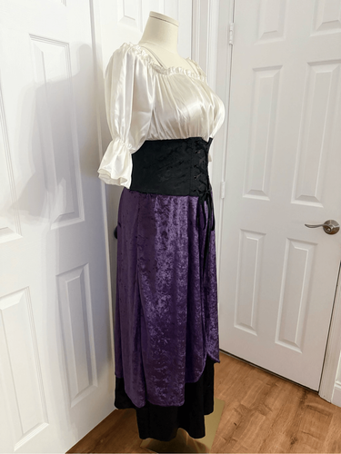 Le Metal Lip Service Womens Cream Purple Renaissance Corset Dress Size 1 1X - Picture 2 of 6