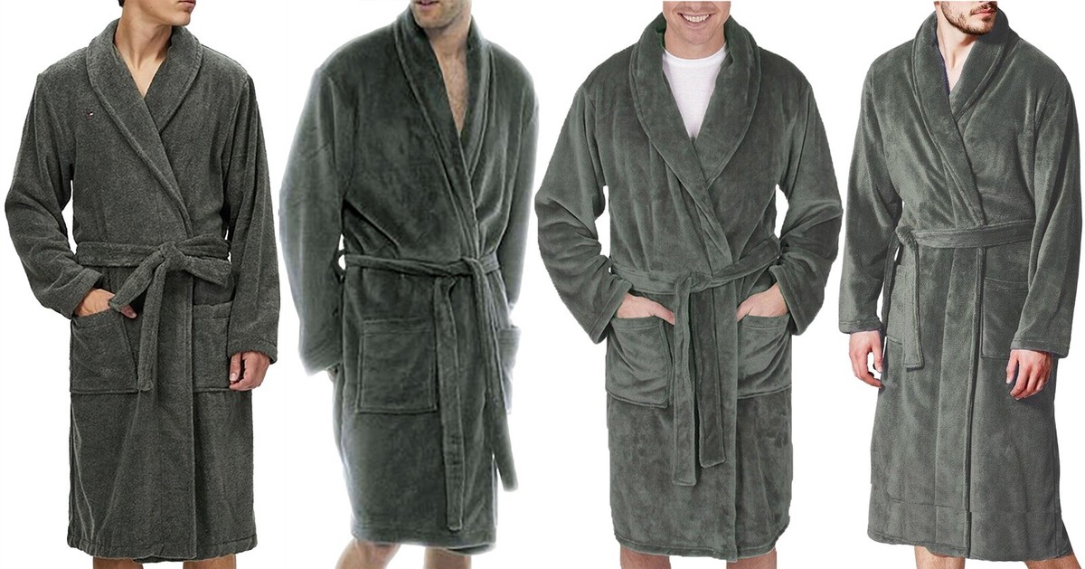 Mens Size L Grey Fleece Dressing Gown Shawl Collar Robe Guys Lads Large Size | eBay Mens Size L Grey Fleece Dressing Gown Shawl Collar Robe Guys Lads Large Size | eBay