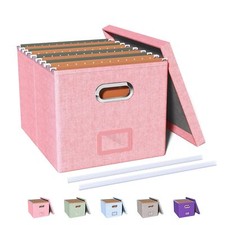 File Organizer Box with Lid Portable Hanging Box for Letter Legal Folders