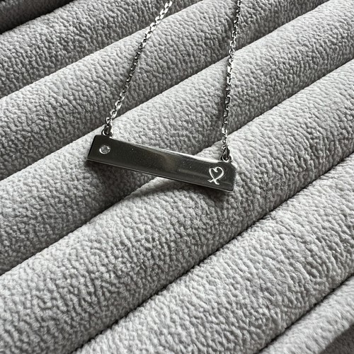Collana a barretta in argento sterling 925 catena maglia regolabile L 16”/15” rodiato - Foto 4 di 7