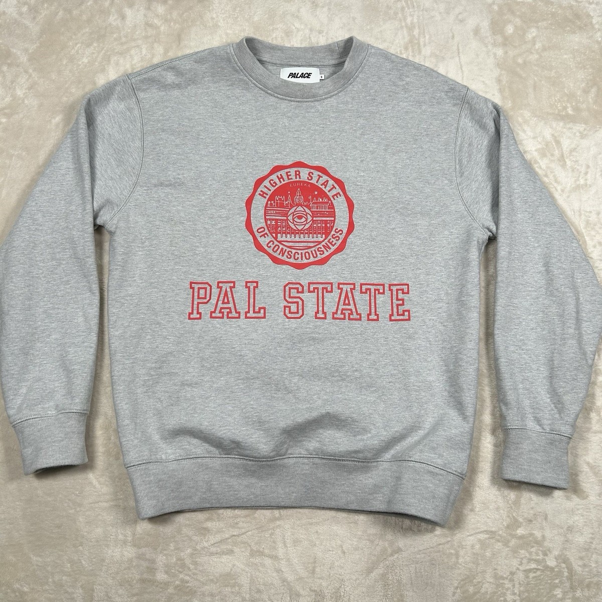 palace skateboards 長袖　グレー Palace Skateboards Gray Pal State College Logo Sweatshirt Size