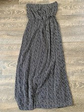 GAP Maxi Vacation Strapless Resort Dress Fully Lined Black & White Size M NWT