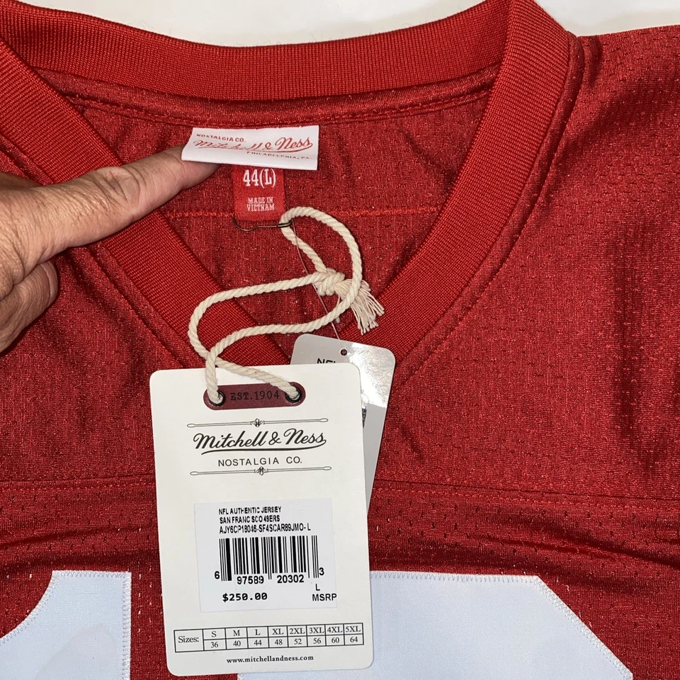 Camiseta deportiva 100 % auténtica Joe Montana Mitchell & Ness 1989 San Francisco 49ers 44 L Foto 4 de 4