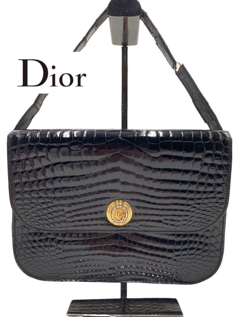 Dior Black Genuine Leather Shoulder Bag Preowned Luxury