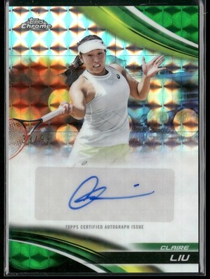 2025 Topps Chrome #CA-CLU Claire Liu Autograph Green Geometric Refractor #/99