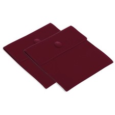 2Pack 5x5 Inch Jewelry Pouches Velvet with Snap Button for Rings Dark Red
