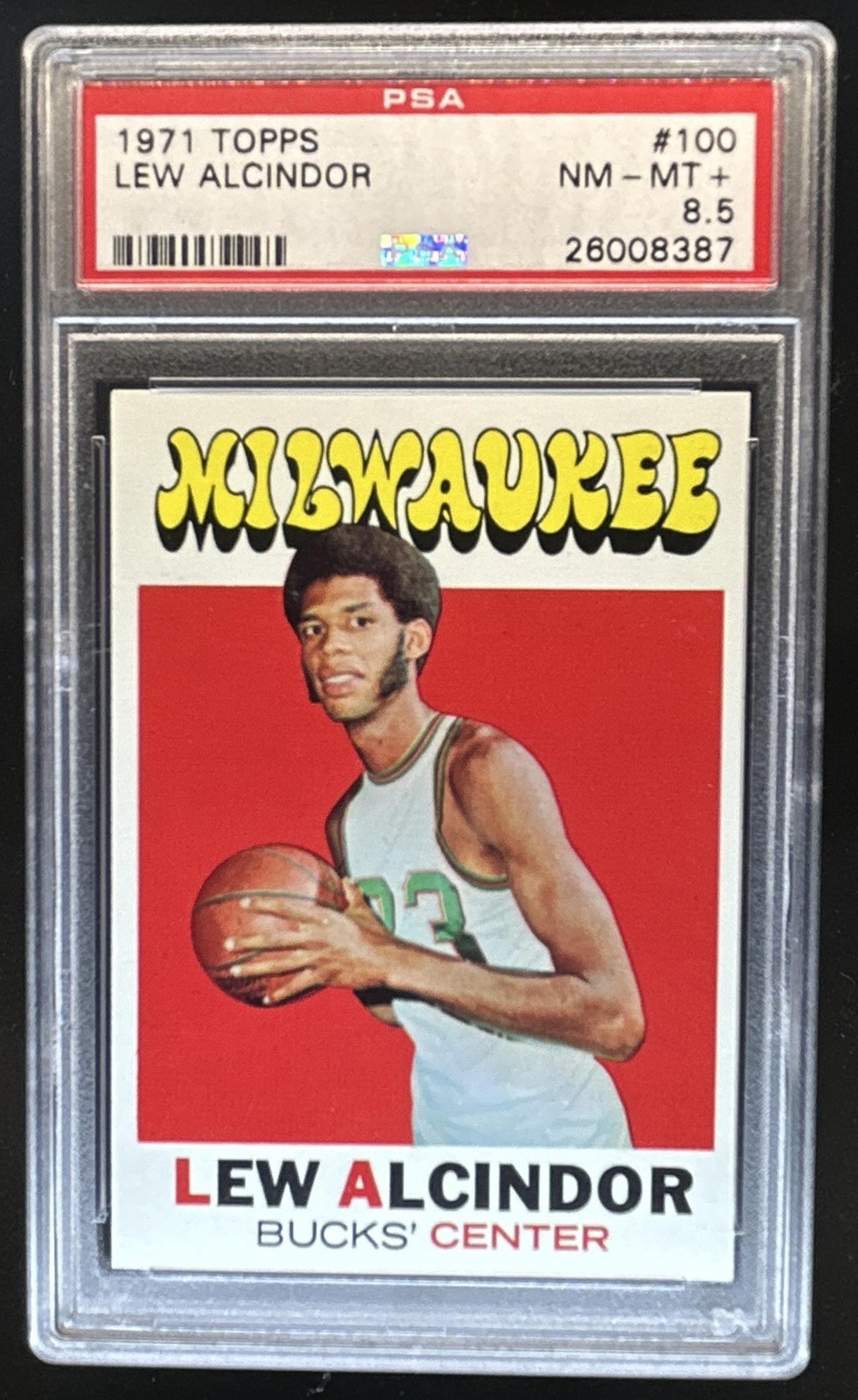 1971-72 Topps Lew Alcindor #100 Bucks PSA 8.5