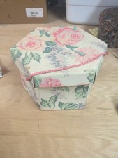 Beautiful Design Decoration Vintage Nordstrom Hexagon 1980  s Roses Hat Box