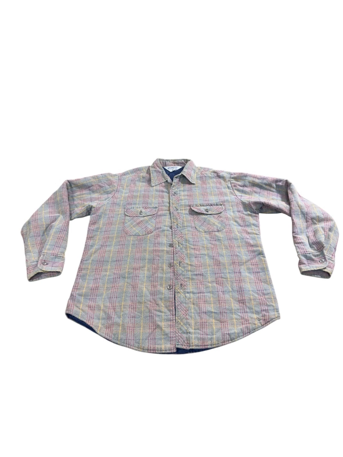 Vintage Harborside Quilted Jacket Mens Plaid Shacket 90s Grunge Size L