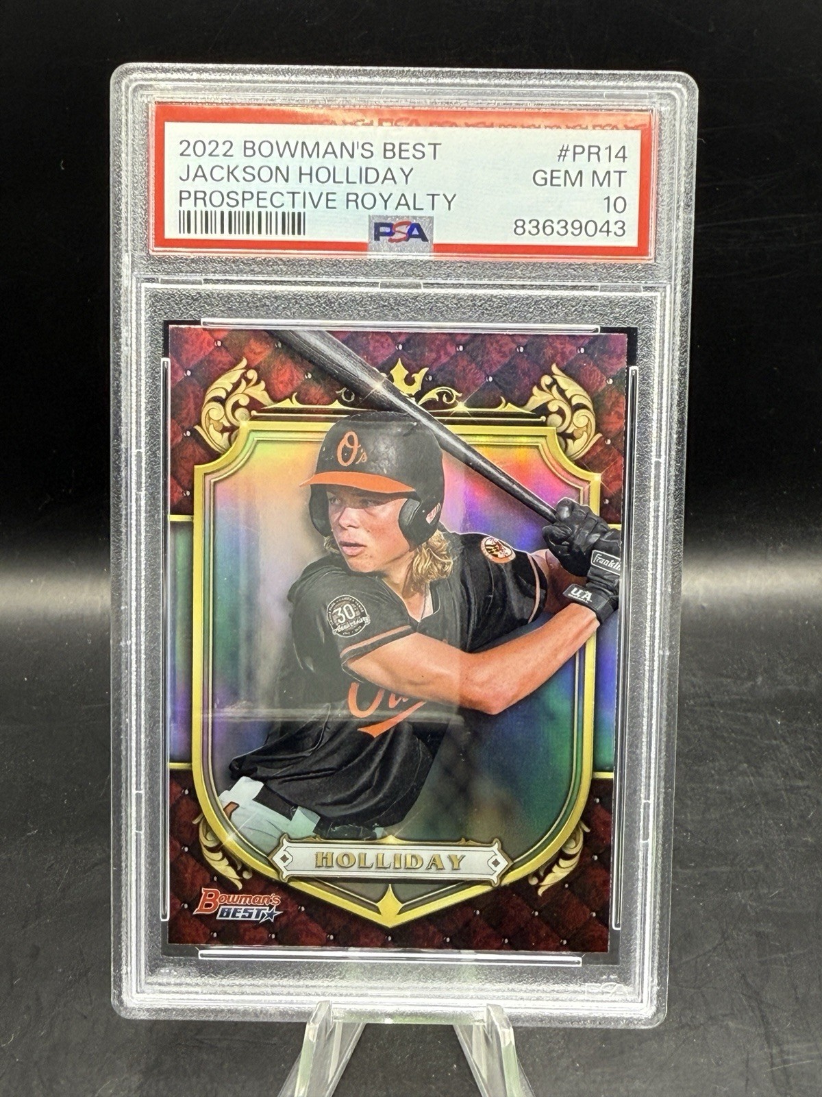 2022 Bowman’s Best Jackson Holliday Prospective Royalty #PR-14 Baltimore PSA 10